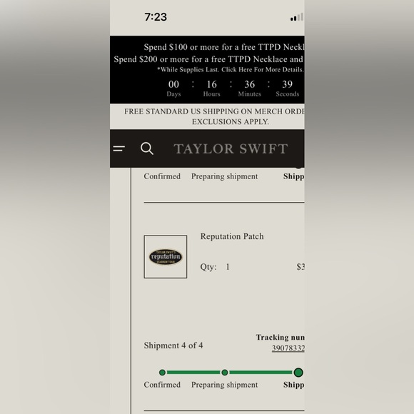 Taylor Swift Reputation Stadium Tour Official Patch. Never opened - Picture 5 of 5